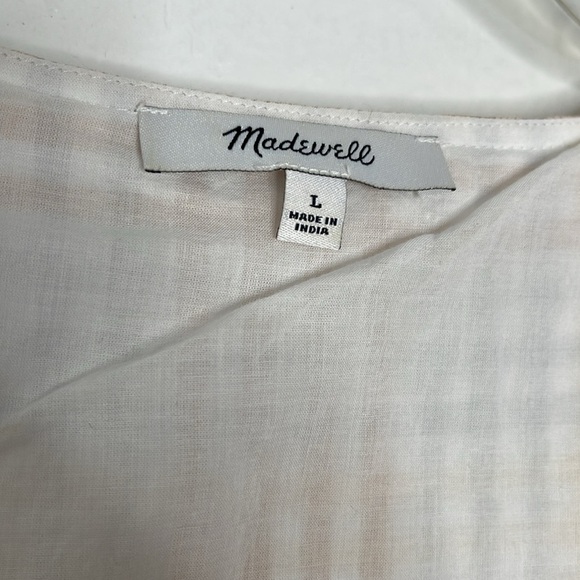 Madewell Cap-Sleeve Button-Front Mini Dress in Plaid Size Large - Picture 4 of 8